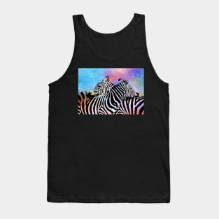 Zebra Hug Colorful Pop Art Tank Top